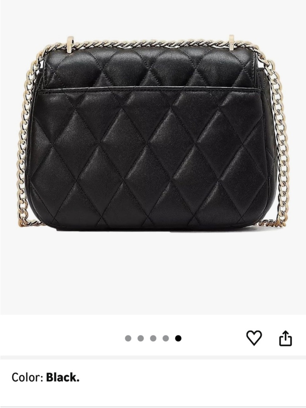 Kate Spade New York Women's Carey Smooth Leather Small Flap Quilted Shoulder Bag - Picture 4 of 9